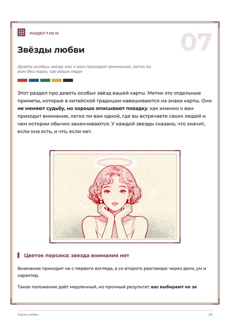 Звёзды любви: страница расшифровки