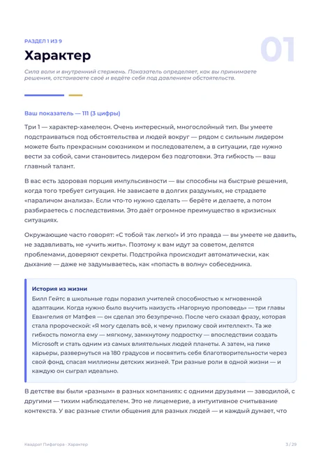 Разбор характера